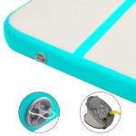 vidaXL Saltea gimnastică gonflabilă cu pompă verde 500x100x15 cm PVC