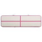 vidaXL Saltea gimnastică gonflabilă cu pompă roz 800x100x15 cm PVC