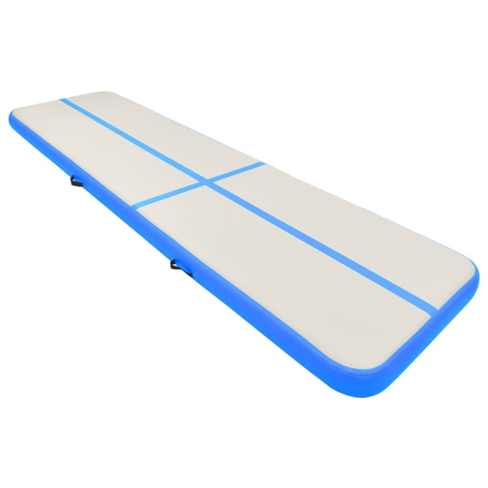 vidaXL Saltea gimnastică gonflabilă cu pompă albastru 800x100x15cm PVC