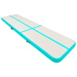vidaXL Saltea gimnastică gonflabilă cu pompă verde 800x100x15 cm PVC vidaXL Saltea gimnastică gonflabilă cu pompă verde 800x100x15 cm PVC