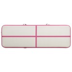vidaXL Saltea gimnastică gonflabilă cu pompă roz 400x100x20 cm PVC