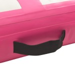 vidaXL Saltea gimnastică gonflabilă cu pompă roz 400x100x20 cm PVC