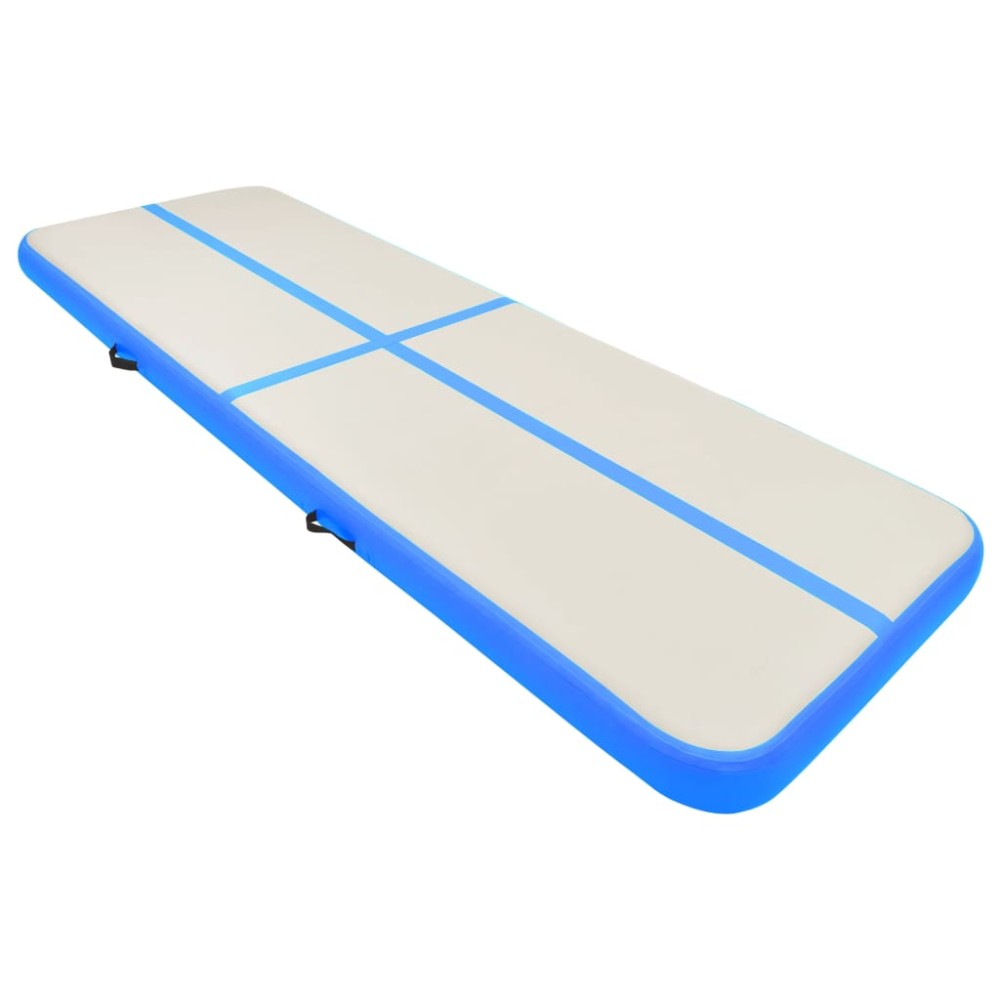 vidaXL Saltea gimnastică gonflabilă cu pompă albastru 400x100x20cm PVC