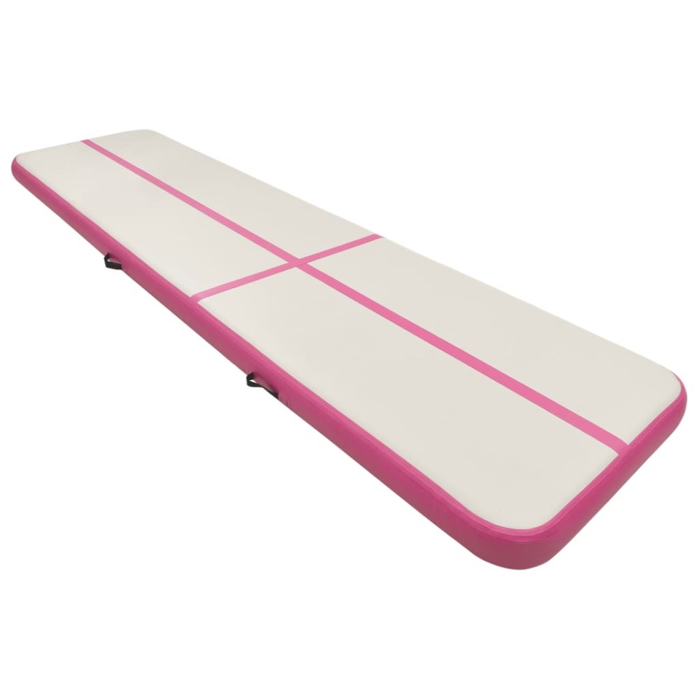 vidaXL Saltea gimnastică gonflabilă cu pompă roz 700x100x20 cm PVC