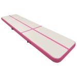 vidaXL Saltea gimnastică gonflabilă cu pompă roz 700x100x20 cm PVC