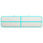 vidaXL Saltea gimnastică gonflabilă cu pompă verde 800x100x20 cm PVC vidaXL Saltea gimnastică gonflabilă cu pompă verde 800x100x20 cm PVC