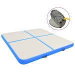 vidaXL Saltea gimnastică gonflabilă cu pompă albastru 200x200x10cm PVC vidaXL Saltea gimnastică gonflabilă cu pompă albastru 200x200x10cm PVC