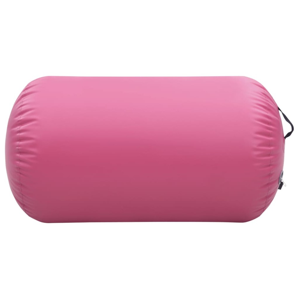vidaXL Rulou de gimnastică gonflabil cu pompă, roz, 100 x 60 cm, PVC