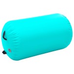 vidaXL Rulou de gimnastică gonflabil cu pompă, verde, 100 x 60 cm, PVC