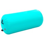 vidaXL Rulou de gimnastică gonflabil cu pompă, verde, 120 x 75 cm, PVC vidaXL Rulou de gimnastică gonflabil cu pompă, verde, 120 x 75 cm, PVC