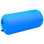 vidaXL Rulou de gimnastică gonflabil cu pompă, albastru, 120x75 cm PVC vidaXL Rulou de gimnastică gonflabil cu pompă, albastru, 120x75 cm PVC