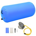 vidaXL Rulou de gimnastică gonflabil cu pompă, albastru, 120x75 cm PVC vidaXL Rulou de gimnastică gonflabil cu pompă, albastru, 120x75 cm PVC