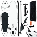 vidaXL Set de placă SUP gonflabilă, negru și alb vidaXL Set de placă SUP gonflabilă, negru și alb