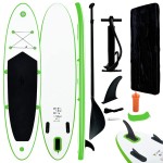 vidaXL Set de placă SUP gonflabilă, verde și alb vidaXL Set de placă SUP gonflabilă, verde și alb