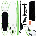 vidaXL Set de placă SUP gonflabilă, verde și alb vidaXL Set de placă SUP gonflabilă, verde și alb