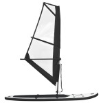 vidaXL Set de placă SUP gonflabilă cu velă, negru și alb vidaXL Set de placă SUP gonflabilă cu velă, negru și alb