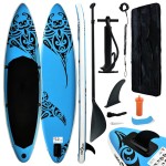 vidaXL Set de placă SUP gonflabilă, albastru, 305x76x15 cm vidaXL Set de placă SUP gonflabilă, albastru, 305x76x15 cm