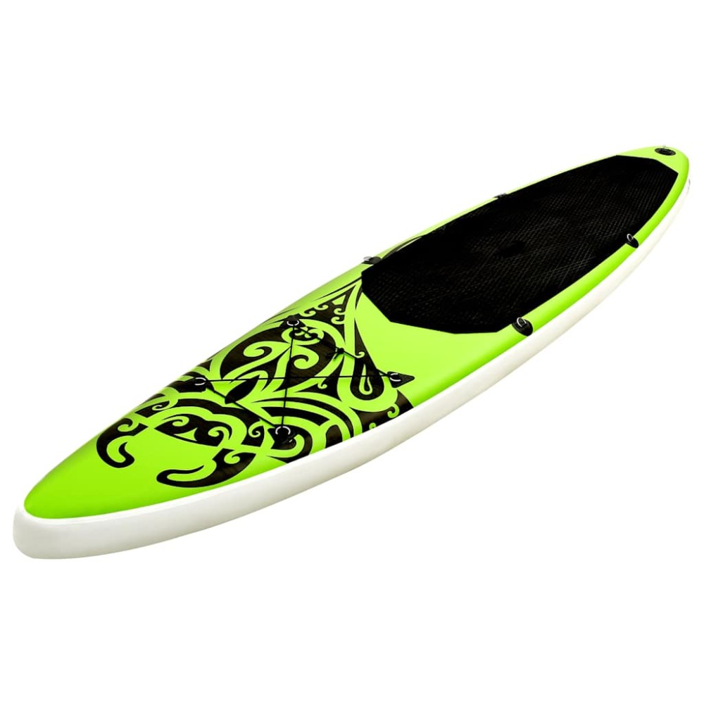 vidaXL Set de placă SUP gonflabilă, verde, 366x76x15 cm