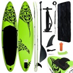 vidaXL Set de placă SUP gonflabilă, verde, 366x76x15 cm vidaXL Set de placă SUP gonflabilă, verde, 366x76x15 cm