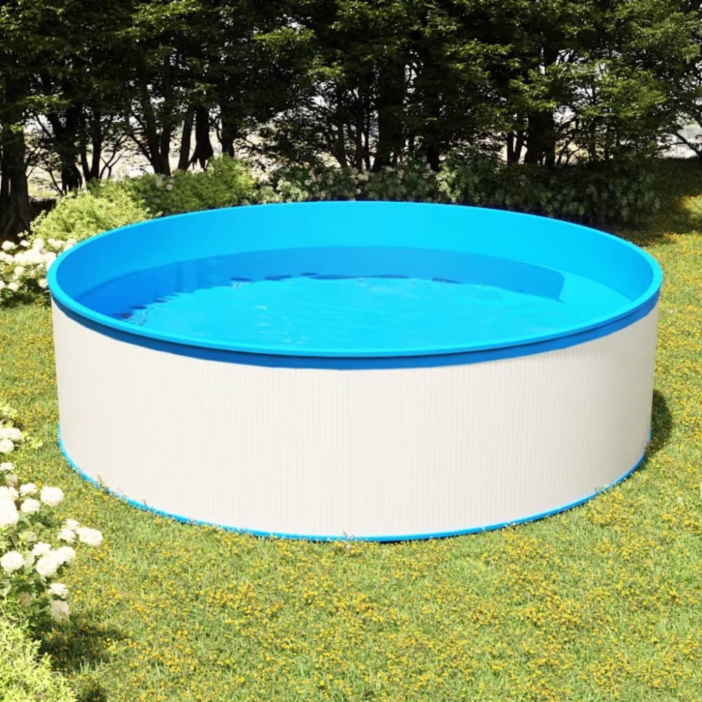 vidaXL Piscină cu valuri, alb, 350x90 cm