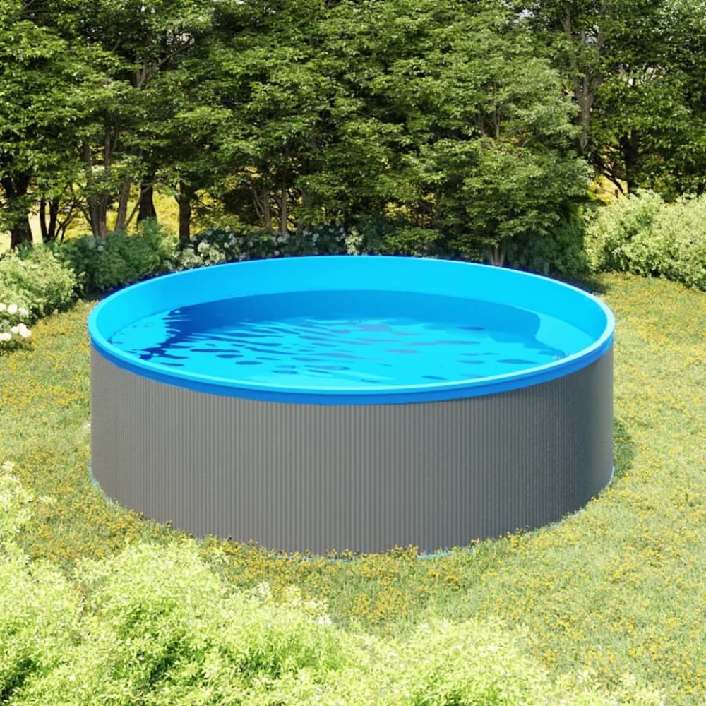 vidaXL Piscină cu valuri, gri, 350x90 cm