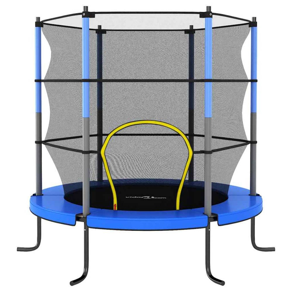 vidaXL Trambulină cu plasă de siguranță, albastru, 140x160cm, rotund