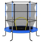 vidaXL Trambulină cu plasă de siguranță, albastru, 140x160cm, rotund vidaXL Trambulină cu plasă de siguranță, albastru, 140x160cm, rotund