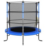 vidaXL Trambulină cu plasă de siguranță, albastru, 140x160cm, rotund vidaXL Trambulină cu plasă de siguranță, albastru, 140x160cm, rotund