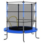 vidaXL Trambulină cu plasă de siguranță, albastru, 140x160cm, rotund vidaXL Trambulină cu plasă de siguranță, albastru, 140x160cm, rotund