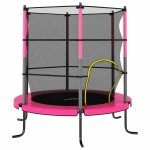 vidaXL Trambulină cu plasă de siguranță, roz, 140x160cm, rotundă vidaXL Trambulină cu plasă de siguranță, roz, 140x160cm, rotundă