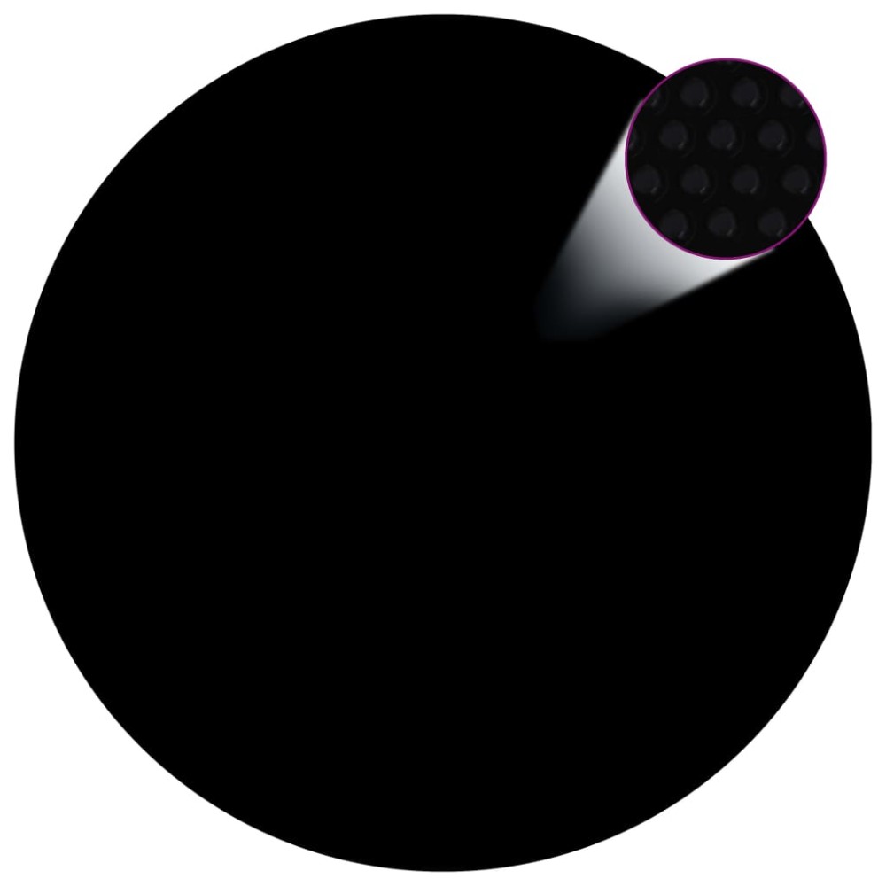 vidaXL Folie solară plutitoare piscină, negru/albastru, 250 cm, PE