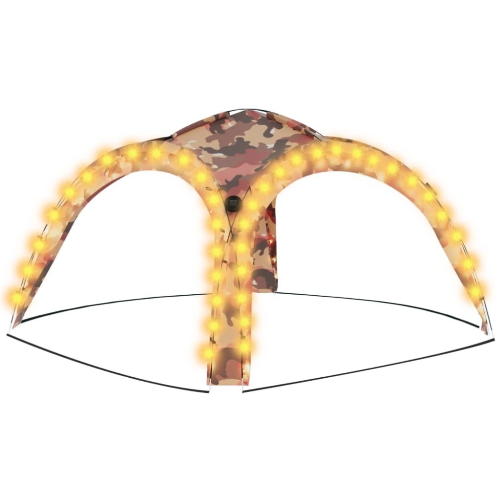 vidaXL Cort de petrecere cu LED și 4 pereți, camuflaj, 3,6x3,6x2,3 m