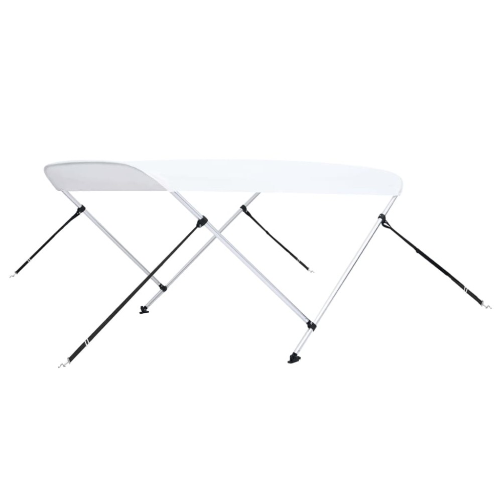 vidaXL Parasolar barcă Bimini cu 2 arcuri, alb, 180 x 130 x 110 cm