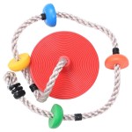 vidaXL Frânghie de cățărat pentru leagăn, cu platforme și disc, 200 cm vidaXL Frânghie de cățărat pentru leagăn, cu platforme și disc, 200 cm