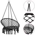 vidaXL Scaun balansoar hamac, antracit, 80 cm vidaXL Scaun balansoar hamac, antracit, 80 cm