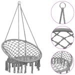 vidaXL Scaun balansoar hamac, gri, 80 cm vidaXL Scaun balansoar hamac, gri, 80 cm