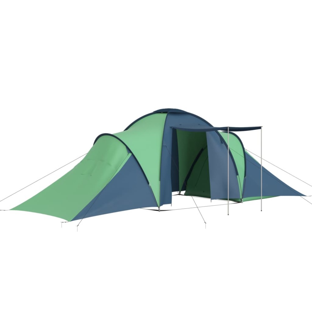 vidaXL Cort camping, 6 persoane, albastru și verde