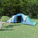 vidaXL Cort camping, 6 persoane, albastru și verde vidaXL Cort camping, 6 persoane, albastru și verde