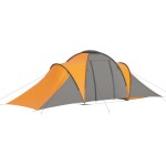 vidaXL Cort camping, 6 persoane, gri și portocaliu vidaXL Cort camping, 6 persoane, gri și portocaliu