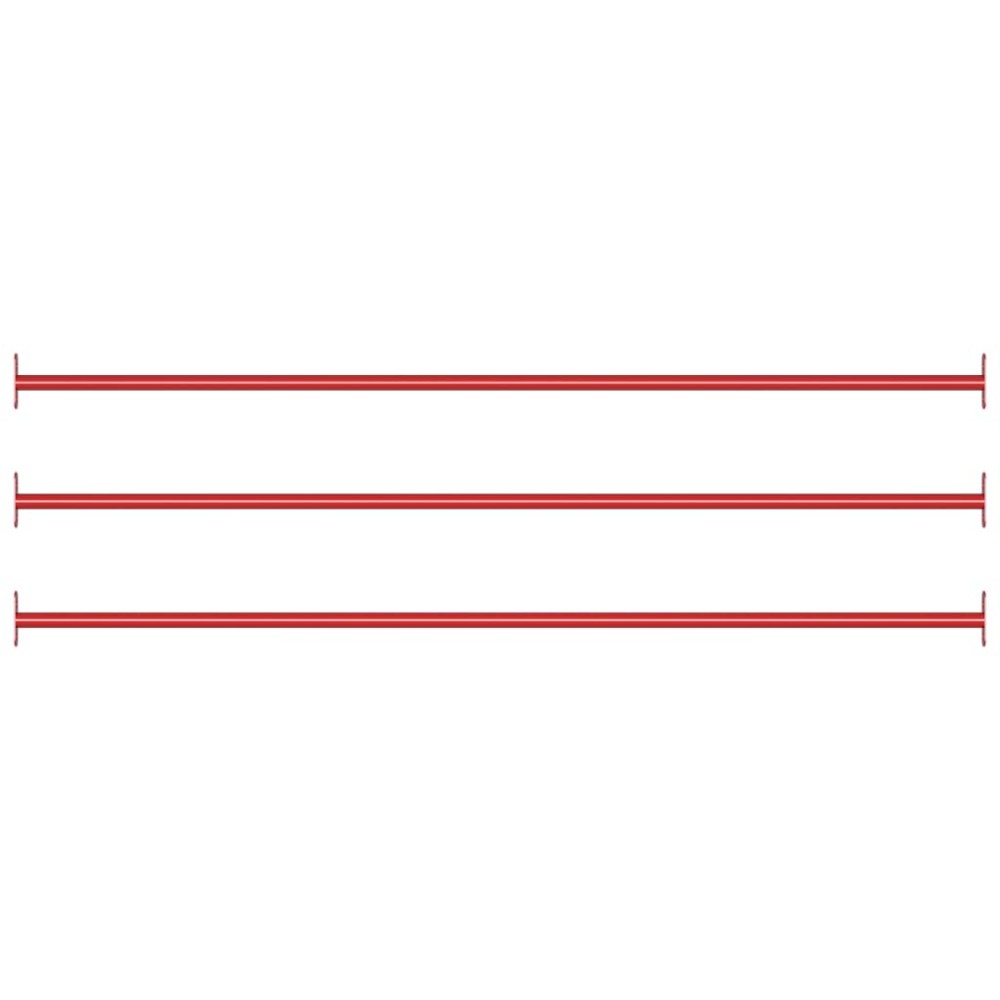 vidaXL Bare de rotire, 3 piese, roșu, 125 cm, oțel