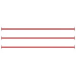 vidaXL Bare de rotire, 3 piese, roșu, 125 cm, oțel