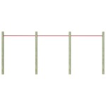 vidaXL Bare de rotire, 3 piese, roșu, 125 cm, oțel