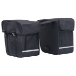 vidaXL Geantă de bicicletă dublă pentru suport coș, negru, 35 L vidaXL Geantă de bicicletă dublă pentru suport coș, negru, 35 L