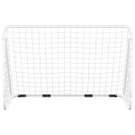 vidaXL Poartă de fotbal cu plasă, alb, 180x90x120 cm, oțel vidaXL Poartă de fotbal cu plasă, alb, 180x90x120 cm, oțel