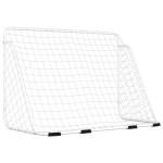 vidaXL Poartă de fotbal cu plasă, alb, 180x90x120 cm, oțel vidaXL Poartă de fotbal cu plasă, alb, 180x90x120 cm, oțel
