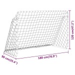 vidaXL Poartă de fotbal cu plasă, alb, 180x90x120 cm, oțel vidaXL Poartă de fotbal cu plasă, alb, 180x90x120 cm, oțel