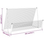 vidaXL Poartă de fotbal de ricoșeu 2-în-1, 202x104x120 cm, oțel vidaXL Poartă de fotbal de ricoșeu 2-în-1, 202x104x120 cm, oțel