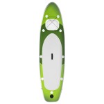 vidaXL Set placă paddleboarding gonflabilă, verde, 300x76x10 cm vidaXL Set placă paddleboarding gonflabilă, verde, 300x76x10 cm