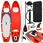 vidaXL Set de placă SUP gonflabilă, roşu, 360x81x10 cm vidaXL Set de placă SUP gonflabilă, roşu, 360x81x10 cm