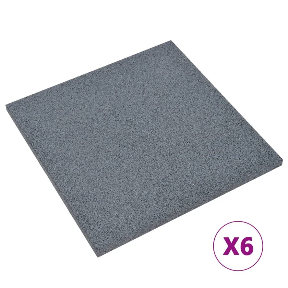 vidaXL Plăci de protecție la cădere, 6 buc, gri, 50x50x3 cm, cauciuc